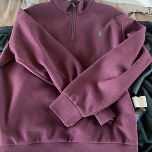Polo 1/4 zip vino